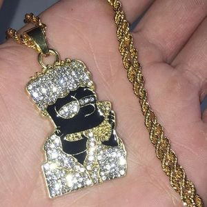 Iced Out Bart Simpson Chain